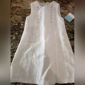 Elegant White Sleeveless Kids Dress